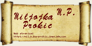 Miljojka Prokić vizit kartica